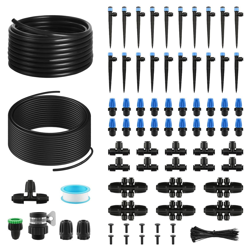 Irrigation System Kit 230ft Automatic Drip System with Tubings and Connectors