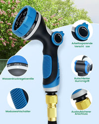 Expandable Garden Hose 50ft 10-Function Nozzle No-Kink 3-Layer Latex â 50ft