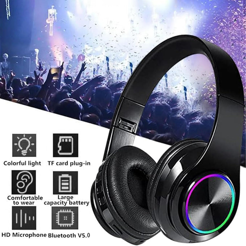 Bluetooth Headphones Over Ear,Wireless Headphones Over Ear, Foldable Wireless Lightweight Headset with Built-in HiFi Stereo Sound Noise Reduction Mic,FM, SD/TF for Online Class,Office, Phone, PC