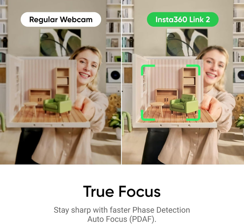 Insta360 Link 2 Black Tripod Bundle - PTZ 4K Webcam for PC/Mac, 1/2" Sensor, AI Tracking, HDR, AI Noise-Canceling Mic, Gesture Control for Streaming, Video Calls, Works with Zoom, Teams & More