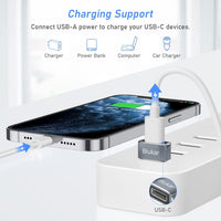 Blukar USB to USB C Adapter (3 Pack), USB C Female to USB-A Male Adaptor, Type C Converter for Fast Charging & Data Sync, Compatible with iPhone 15/14/13/12/11 Pro, iPad Air 6, Galaxy S21 S20