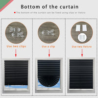 Laaorr 2 Pack Temporary Blinds Pleated Paper Blinds 90x180cm Ã¢ÂÂ Black