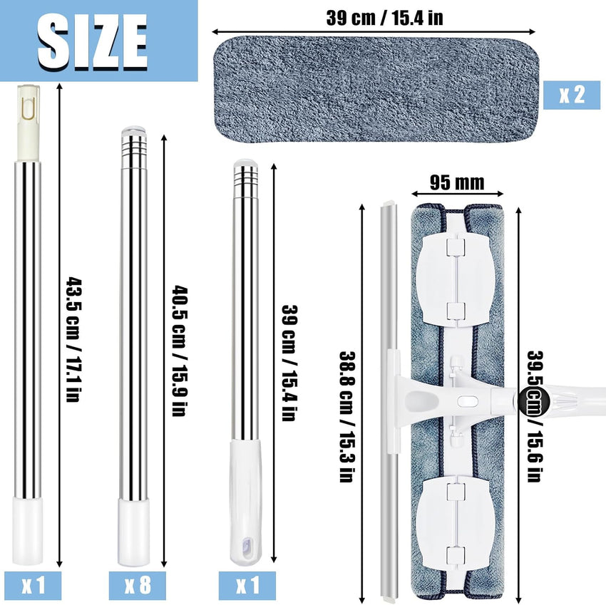 Telescopic Window Squeegee & Cleaning Pole 2-in-1 Silicone 3.8m