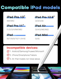 MEKO Stylus Pens for ipad 2018-2024, 13 Minutes Fast Charging iPad Pencil with Palm Rejection, Tilt Sensitivity, Compatible with iPad Air 3-5/11"/13", iPad Mini 5/6, iPad 6-10, iPad Pro 11"/12.9"/13"