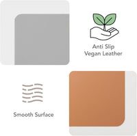 SenseAGE Slim Mouse Mat for Home/Office, Portable Mouse Pad for Computer & Laptop, Fabric Style Vegan Leather, Non-Slip Base, Compatible with Laser and Optical Mouse, 22 x 22cm (Light Grey)