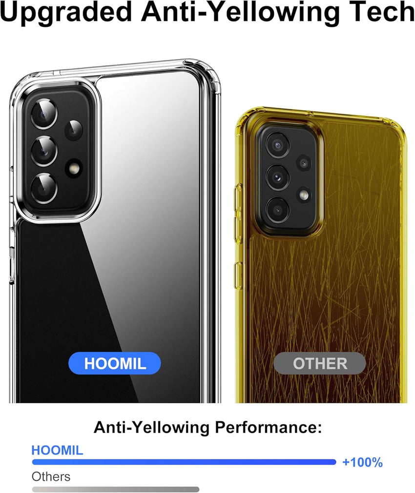 HOOMIL Case for Samsung Galaxy A52 5G/A52 4G/A52s 5G, Non-Yellowing, Drop Protection, Anti-Scratch Transparent Hard Back Phone Cover - Crystal Clear