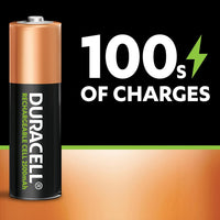 Duracell Rechargeable AA Batteries (Pack of 4), 2500 mAh NiMH, pre-charged, Our No.1 Longest Lasting Rechargeable Battery