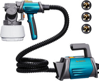 Tilswall Paint Spray System Shark 800 HVLP Electric Paint Sprayer with 1300ml Container, 120 DIN-s Paint Spray Gun Electric with 4 Nozzles and 3 Spray Modes for Wall Paints, Fences and Sheds