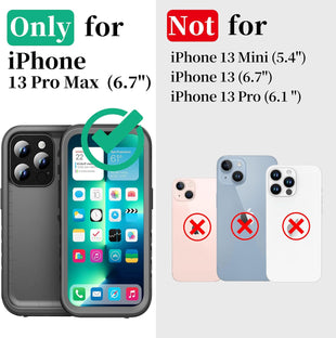 Cozycase for iPhone 13 Pro Max Waterproof Shockproof Case with Screen/Camera Protector - Unbreakable/Heavy Duty/Front and Back Coverã360 Full Body ProtectiveãUnderwater Dustproof Antishock Hard Bumper
