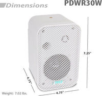 Pyle Home Dual Waterproof Outdoor Speaker System 300W - 3.5 Inch/8.9cm Pair of Weatherproof Wall/Ceiling Mounted Speakers, Heavy Duty Grill, Universal Mount, For Pool, Patio, Boat, Indoor, (White)