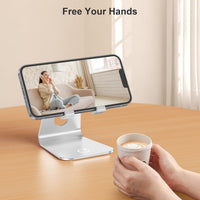 Gritin Phone Stand, Adjustable Phone Holder Cradle Dock - Full Aluminum Desktop Holder Stand for iPhone17, 16, 15, 14, 14 Plus, 13, 13 Pro Max, 12 Mini, XR X 7 6 Plus, Galaxy