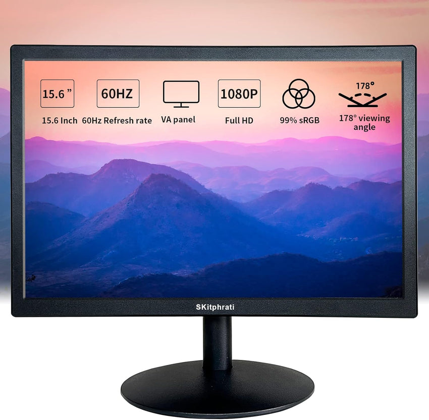 SKitphrati 20 Inch PC Monitor 1600x900 75Hz 5MS HDMI Monitor LED Monitor with HDMI VGA, Viewing Angle 95Â° (Horizontal), 76% sRGB, VESA, TN Panel, Black