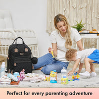 Dikaslon Baby Changing Bag Backpack with Mat & Straps Dark Grey