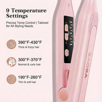 SAOSA Pencil 0.3 Inch Hair Straighteners, Small Straightener and Curler 2 in 1, Thin Ceramic Floating Plate Flat Iron for Women Short Hair, Pixie Cut and Bangs, Auto Shut Off(Rose Gold)