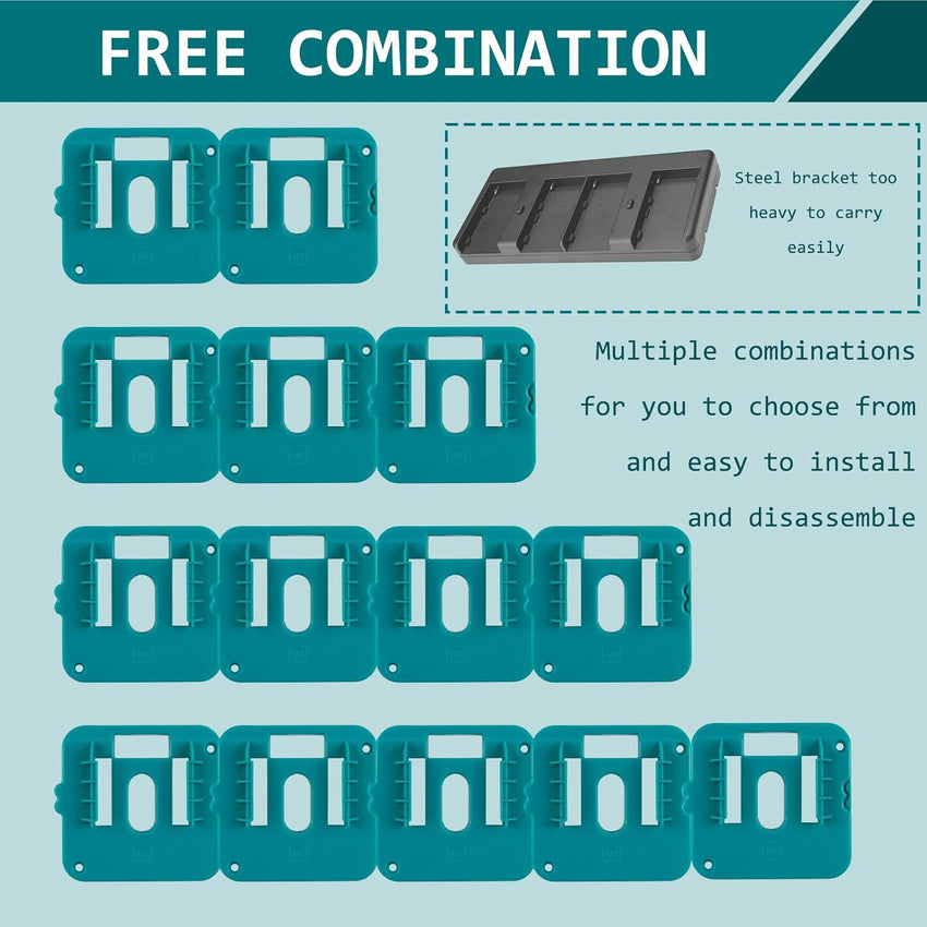 5 Pack Battery Holder for Makita 18V Batteries Wall Mount Dock Organizer for BL1860 BL1850 BL1840 BL1830 (Includes 10 Screws No Battery)