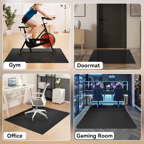 Gaming Chair Mat Non-Slip Waterproof Easy-Glide â Black 100x140cm