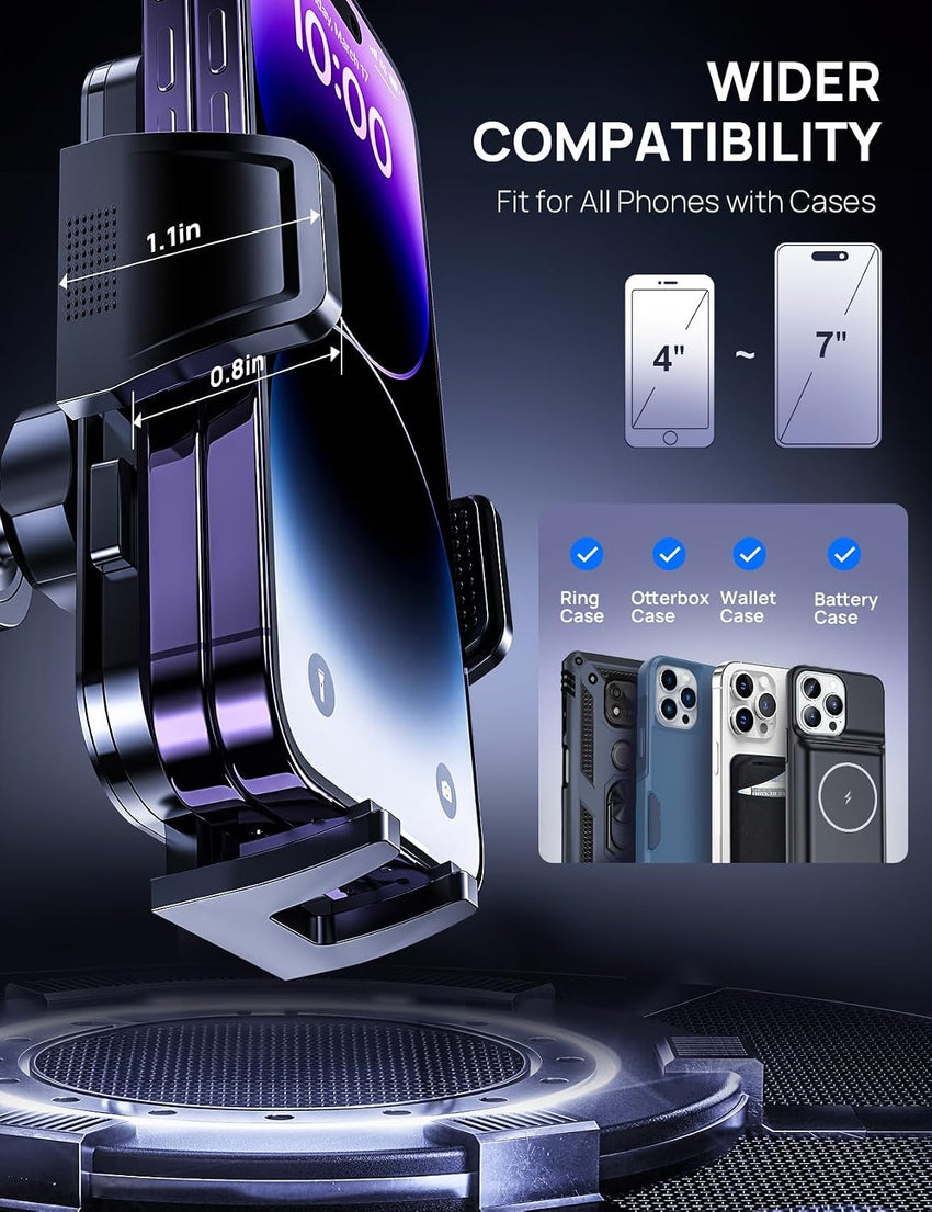 Car Phone Holder Air Vent, Upgrade Hook Clip Mobile Phone Holder for Cars, 360Â° Rotable Car Phone Mount, One Button Release Car Phone Cradles, Universal Car Phone Stand for iPhone Samsung Smartphones