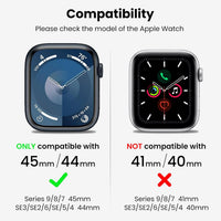 Delidigi Strap with Clear Case Compatible for Apple Watch 44mm 45mm, Men Rugged Case Protective Bumper Cover with TPU Band for iWatch Series 9 8 SE2 7 6 SE 5 4(NO SCREEN PROTECTOR INCLUDED!)