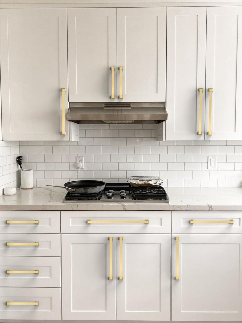Cabinet Pulls 10-Pack Brushed Gold 192mm Zinc Alloy Kitchen Handles Brushed Gold 192mm