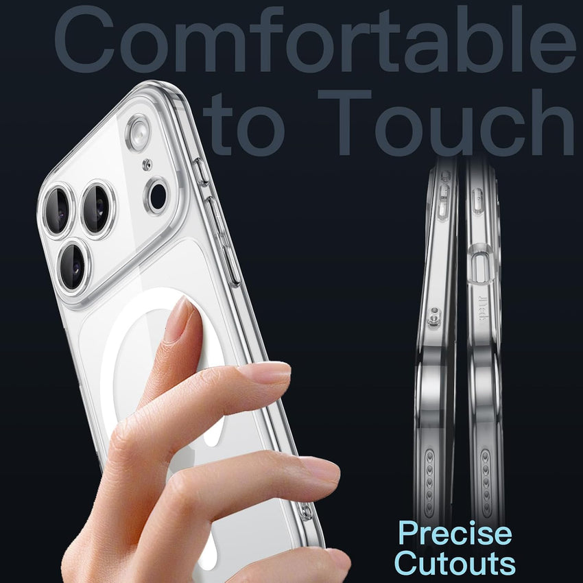 JETech Magnetic Slim Case for iPhone 17 Pro, Compatible with MagSafe, Clear