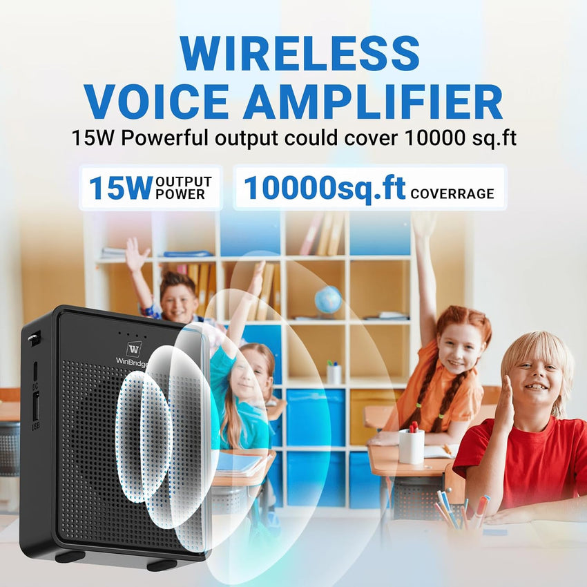 Wireless Voice Amplifier 15W Portable PA Speaker Bluetooth Microphone