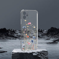 ChoosEU Clear Case for iPhone 11 Floral Pattern Print Design for Women Girls Slim Silicone Phone Case Protective Cover with Shockproof Airbag Soft TPU Flower Transparent Phone Cover - Blue Pink