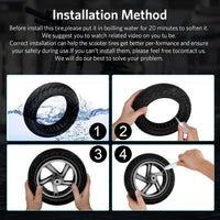Solid Scooter Tyres 10x2.5 Puncture-Proof 2 Pack Compatible Ninebot Max G30/G30LP Black 10x2.5
