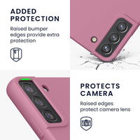 kwmobile Case Compatible with Samsung Galaxy S22 Plus Case - TPU Silicone Phone Cover with Soft Finish - Dark Rose