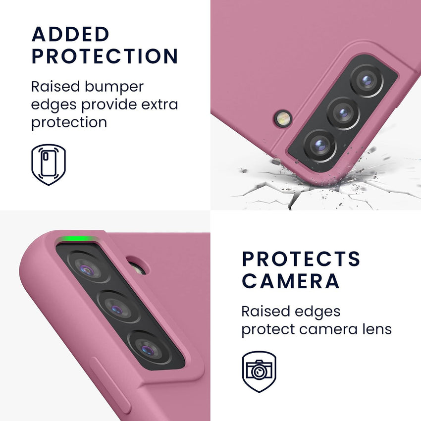 kwmobile Case Compatible with Samsung Galaxy S22 Plus Case - TPU Silicone Phone Cover with Soft Finish - Dark Rose