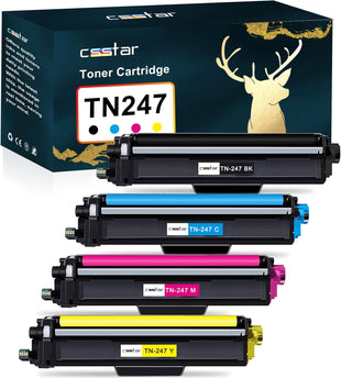 CSSTAR TN247 TN-243CMYK Toner Value Pack Replacement for Brother TN 247 TN243 Compatible for MFC-L3750CDW MFC-L3770CDW MFC-L3710CW DCP-L3550CDW DCP-L3510CDW HL-L3210CW HL-L3230CDW HL-L3270CDW (4-Pack)