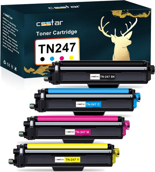 CSSTAR TN247 TN-243CMYK Toner Value Pack Replacement for Brother TN 247 TN243 Compatible for MFC-L3750CDW MFC-L3770CDW MFC-L3710CW DCP-L3550CDW DCP-L3510CDW HL-L3210CW HL-L3230CDW HL-L3270CDW (4-Pack)