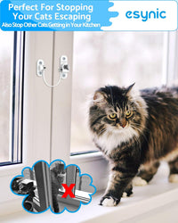 eSynic UPVC Window Restrictors 10pack Window Restrictor for Cat Child Safety Window Lock with Self Screws Keys Limiting Opened Distance and Ventilation for PVC, Wood, or Aluminum Window