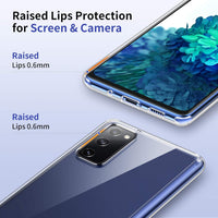 UNBREAKcable Case for Samsung Galaxy S20 FE 5G - Clear Shockproof Hard PC Back & Soft TPU Bumper Protective Cover for Galaxy S20 FE 6.5inch [Anti-Yellow & Anti-Scratch] -Transparent