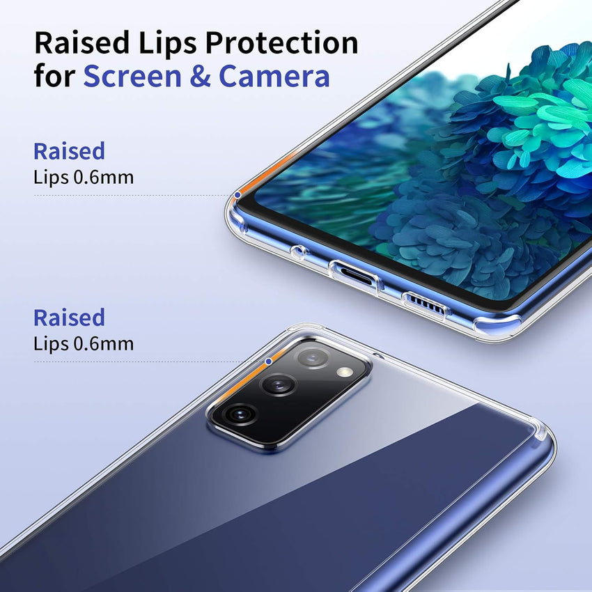 UNBREAKcable Case for Samsung Galaxy S20 FE 5G - Clear Shockproof Hard PC Back & Soft TPU Bumper Protective Cover for Galaxy S20 FE 6.5inch [Anti-Yellow & Anti-Scratch] -Transparent
