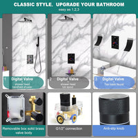 Concealed Thermostatic Shower Mixer Valve 2-Way - Matte Black
