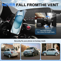 KUNGKIC For FIAT 500 2008-2023 Abarth 595 2012-2023 Car Phone Holder Adjustable Car Phone Holder Accessories Interior 360°Rotation Zinc Alloy ABS