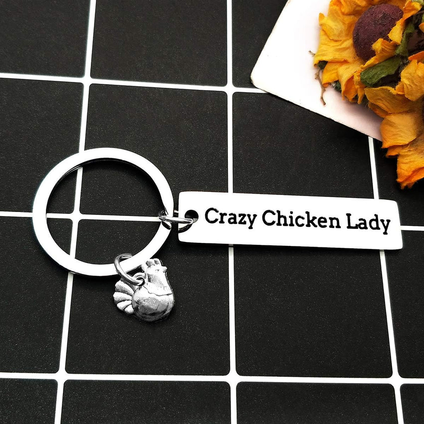 Chicken Keyring Funny Gift for Chicken Lovers Poultry Farmer Ã¢ÂÂ One Size