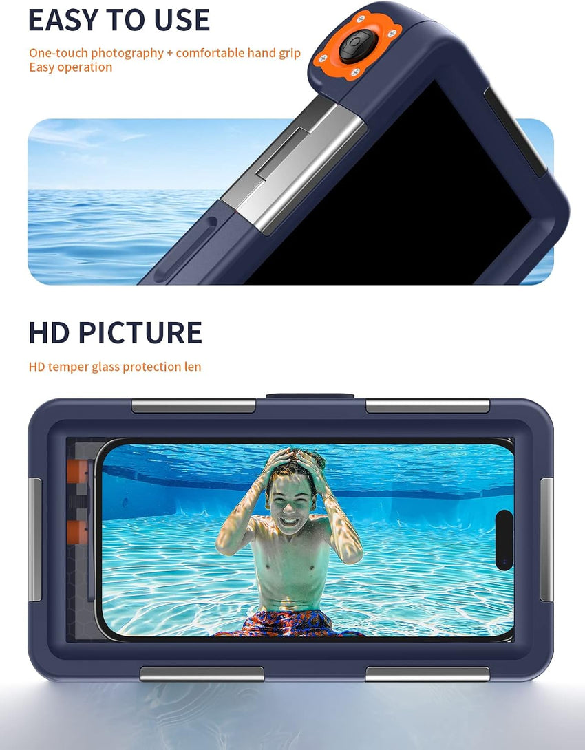 Universal Waterproof Dive Phone Case Underwater Photo Video Snorkelling Surfing â Orange