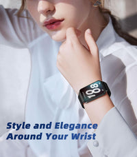 Astorgos Metal Strap Compatible with Samsung Galaxy Fit 3, Stainless Steel Mesh Loop Adjustable Magnetic Clasp Watch Band Replacement Wristband for Women Men, Black