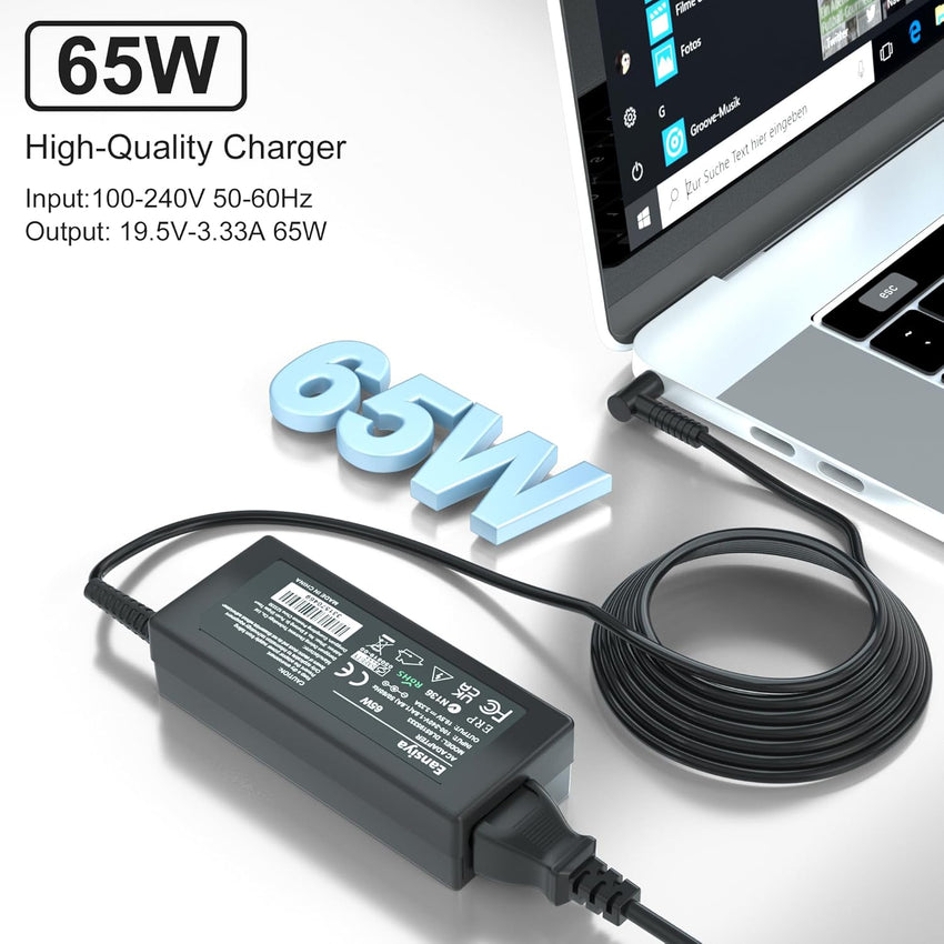 Eansiya 65W 19.5V 3.33A Laptop Charger Compatible with HP Pavilion x360 14 15 17,Envy 13 15 X360,Elitebook 840 G5, ProBook Chromebook Stream Series,Spectre 710412-001