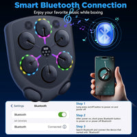 JUOIFIP Music Boxing Machine, Smart Musical Boxing Machine with LED Lights, Support Bluetooth, 9 Speeds & Modes, Automatic Counting, Wall Mounted, Smart Music Punch Machine for Adults Kids