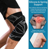 Knee Support Brace Adjustable Compression Sleeve for ACL & Arthritis Black M