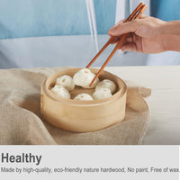 Reusable Wooden Chopsticks 2-Pair with Holder Panda Design Traditional Gift Set Natural