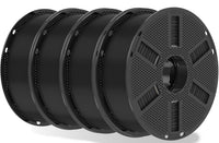 PLA 3D Printer Filament 1.75mm 4.4kg (4x1.1kg) Black Â±0.02mm Dimensional Accuracy Vacuum Packs Black