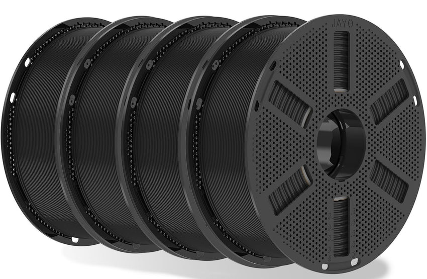 PLA 3D Printer Filament 1.75mm 4.4kg (4x1.1kg) Black Â±0.02mm Dimensional Accuracy Vacuum Packs Black