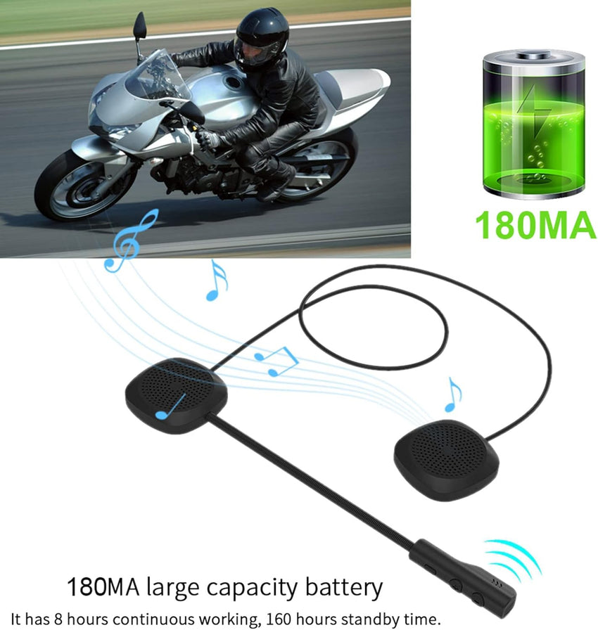 Aramox Motorcycle Helmet Headset, MH04 5.0 Speakers Handsfree Motorcycle HelmetHeadset Stereo Music Call Earphone