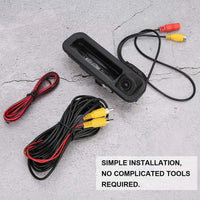 Reverse Camera Fit for Focus MK3 11-14,CCD HD Car Trunk Handle Rear View Camera Waterproof Reverse Monitoring DC 12V