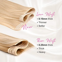 REECHO Clip in Hair Extensions, 5PCS Ash Blonde Hair Extensions 24" Thick Long Loose Waves hair extensions HE002 Invisible Lace Weft Natural Soft Hairpieces for Women Â¨C Ash Blonde with Highlights