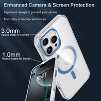 Garegce Magnetic Case for iPhone 16 Pro, Compatible with MagSafe Wireless Charging, Shockproof [Anti-Yellow] Scratch-Resistant TPU + Hard PC Cover Case for iPhone 16 Pro 6,3", Blue