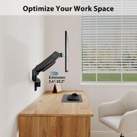 BONTEC Monitor Arm Wall Mount READ DESC for 13-42 Inch Screens, Gas Spring Arm Holds 3-9KG, Adjustable Tilt Swivel Rotation, Heavy Duty Wall Mounted Arm with VESA